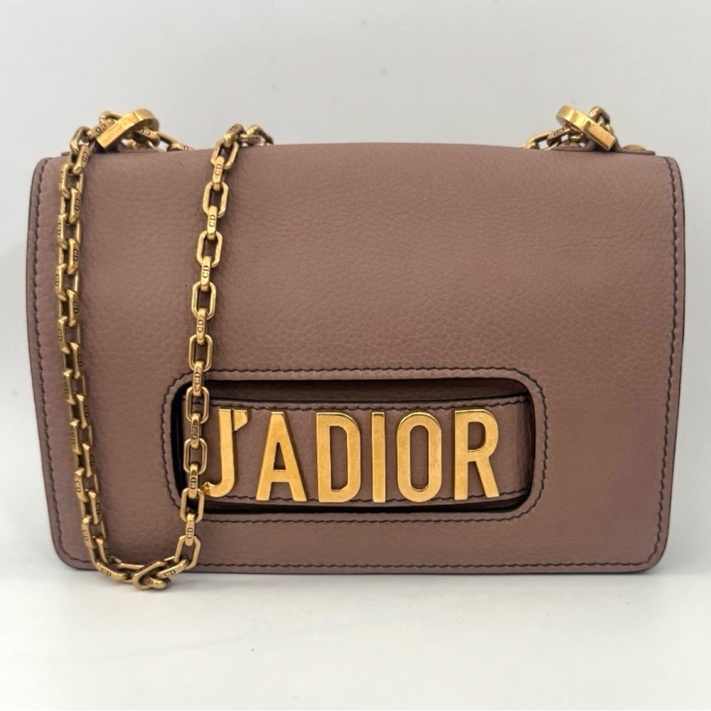 CHRISTIAN DIOR J'Adior Logo Flap Leather Chain Shoulder Bag Cluch Rose Poudre - Picture 5 of 16